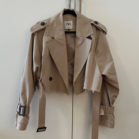 Zara Cropped Trench Coat - Picture 1 of 5